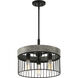 Aster 3 Light 16 inch Matte Black Semi-Flush Ceiling Light